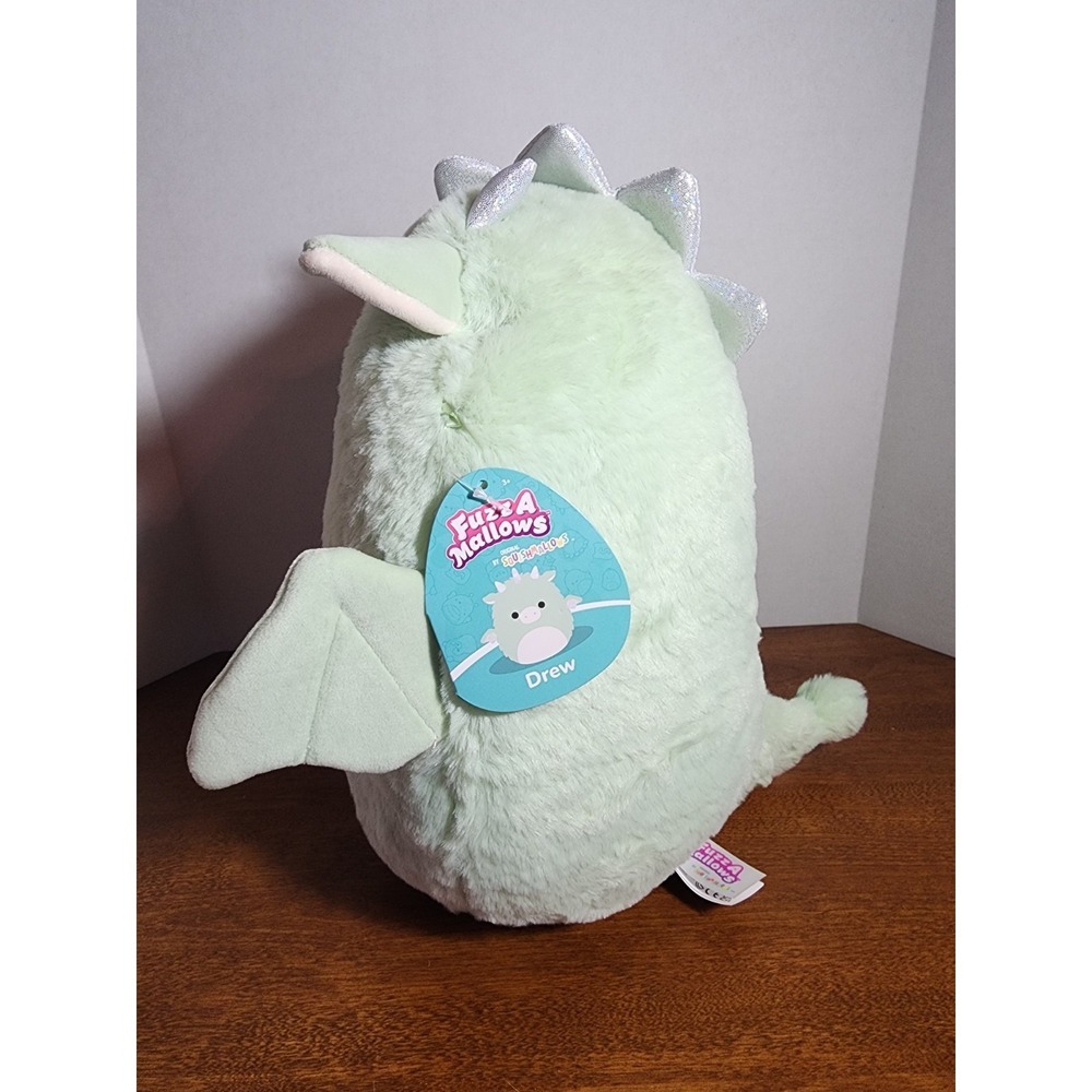 Squishmallows FuzzAMallows Drew the Mint Green Dragon 12" NWT - Picture 2 of 5